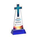 Cross Full Color Blue on Hartford Base Abstract / Misc Crystal Award