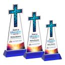 Cross Full Color Blue on Hartford Base Abstract / Misc Crystal Award