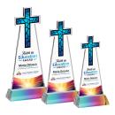 Cross Full Color Prismatic on Hartford Base Abstract / Misc Crystal Award