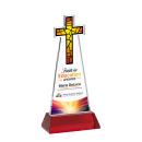 Cross Full Color Red on Hartford Base Abstract / Misc Crystal Award