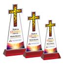 Cross Full Color Red on Hartford Base Abstract / Misc Crystal Award