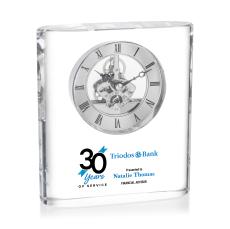 Adams Full Color Clock - Silver - Corporate Recognition Gifts