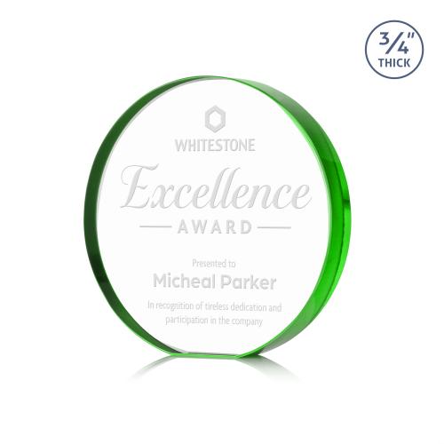 Corporate Awards - Crystal Awards - Gainsborough Emerald Circle Crystal Award