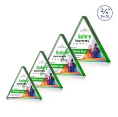 Adler Triangle Full Color Emerald Pyramid Crystal Award - Newest Additions