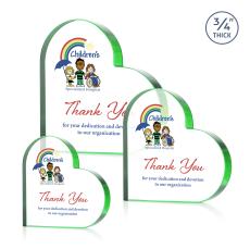 Davina Heart Full Color Emerald Abstract / Misc Crystal Award - Budget Awards & Trophies