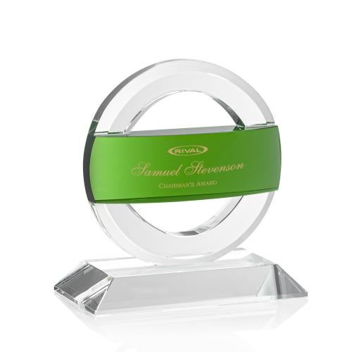 Corporate Awards - Crystal Awards - Colored Crystal - Algonquin Circle Crystal Award