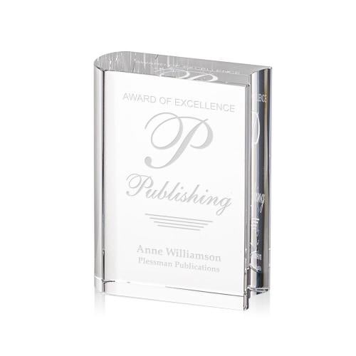 Corporate Awards - Full Color Awards - Optical Book Rectangle Crystal Award