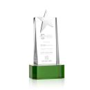 Fanshaw Silver Green on Base Star Crystal Award
