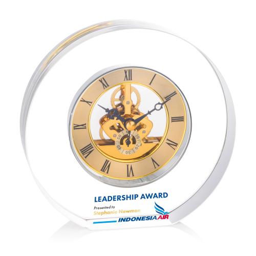 Corporate Recognition Gifts - Clocks - Wilkes Full Color Clock - Gold