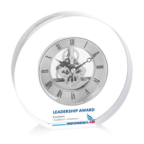 Corporate Recognition Gifts - Clocks - Wilkes Full Color Clock - Silver