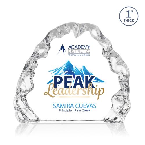 Corporate Awards - Crystal Awards - Spence Full Color Iceberg Crystal Award