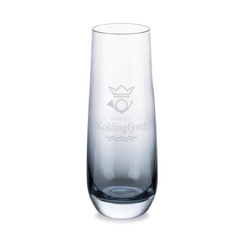 Corporate Recognition Gifts - Etched Barware - Soudan Stemless Flute Smoke - Deep Etch