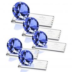 Employee Gifts - Gemstone Sapphire on Starfire Crystal Award