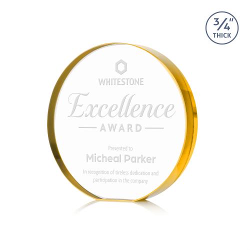 Corporate Awards - Crystal Awards - Gainsborough Gold Circle Crystal Award