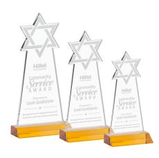 Star of David Amber Abstract / Misc Crystal Award - Newest Additions