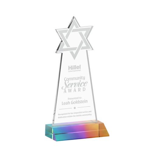 Corporate Awards - Crystal Awards - Star of David Prismatic Abstract / Misc Crystal Award