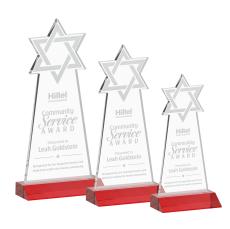 Star of David Red Abstract / Misc Crystal Award - Newest Additions