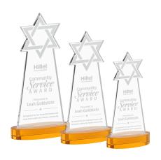 Star of David Amber on Alberton Base Abstract / Misc Crystal Award - Newest Additions