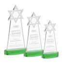 Star of David Green on Alberton Base Abstract / Misc Crystal Award
