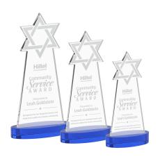 Star of David Blue on Alberton Base Abstract / Misc Crystal Award - Newest Additions