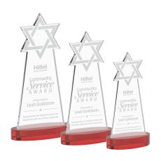 Star of David Red on Alberton Base Abstract / Misc Crystal Award - Newest Additions