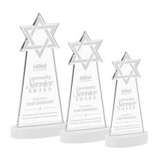 Star of David White on Alberton Base Abstract / Misc Crystal Award - Newest Additions