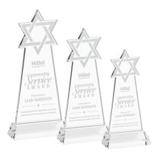 Star of David Clear on Hartford Base Abstract / Misc Crystal Award - Newest Additions