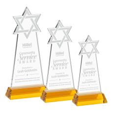Star of David Amber on Hartford Base Abstract / Misc Crystal Award - Newest Additions