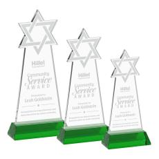 Star of David Green on Hartford Base Abstract / Misc Crystal Award - Newest Additions