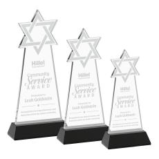 Star of David Black on Hartford Base Abstract / Misc Crystal Award - Newest Additions
