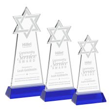 Star of David Blue on Hartford Base Abstract / Misc Crystal Award - Newest Additions