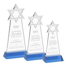 Star of David Sky Blue on Hartford Base Abstract / Misc Crystal Award - Newest Additions