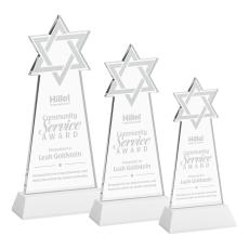 Star of David White on Hartford Base Abstract / Misc Crystal Award - Newest Additions