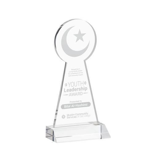 Corporate Awards - Crystal Awards - Crescent & Star Clear Abstract / Misc Crystal Award