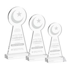 Crescent & Star Clear Abstract / Misc Crystal Award - Newest Additions