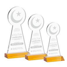 Crescent & Star Amber Abstract / Misc Crystal Award - Newest Additions