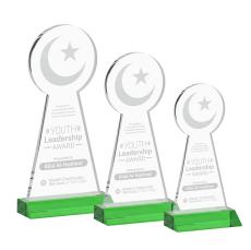 Crescent & Star Green Abstract / Misc Crystal Award - Newest Additions