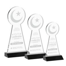 Crescent & Star Black Abstract / Misc Crystal Award - Newest Additions