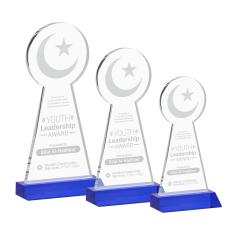 Crescent & Star Blue Abstract / Misc Crystal Award - Newest Additions