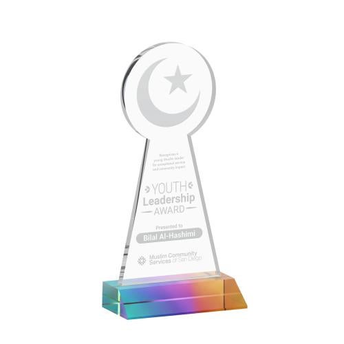 Corporate Awards - Crystal Awards - Crescent & Star Prismatic Abstract / Misc Crystal Award