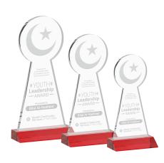 Crescent & Star Red Abstract / Misc Crystal Award - Red Crystal Awards