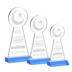 Crescent & Star Sky Blue Abstract / Misc Crystal Award - Newest Additions