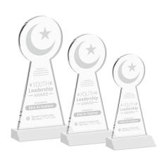 Crescent & Star White Abstract / Misc Crystal Award - Newest Additions