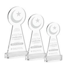 Crescent & Star Clear on Alberton Base Abstract / Misc Crystal Award - Newest Additions
