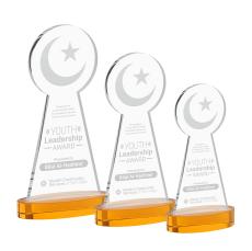 Crescent & Star Amber on Alberton Base Abstract / Misc Crystal Award - Newest Additions