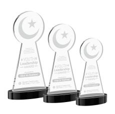 Crescent & Star Black on Alberton Base Abstract / Misc Crystal Award - Crystal Awards
