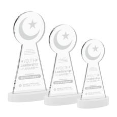 Crescent & Star White on Alberton Base Abstract / Misc Crystal Award - Crystal Awards
