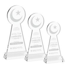 Crescent & Star Clear on Hartford Base Abstract / Misc Crystal Award - Crystal Awards