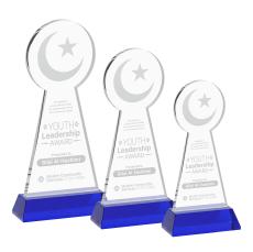 Crescent & Star Blue on Hartford Base Abstract / Misc Crystal Award - Crystal Awards