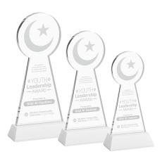 Crescent & Star White on Hartford Base Abstract / Misc Crystal Award - Crystal Awards